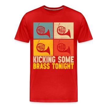 Horn Blechblasinstrument - Männer Premium Bio T-Shirt - Rot - Vorne - Damien (186cm)