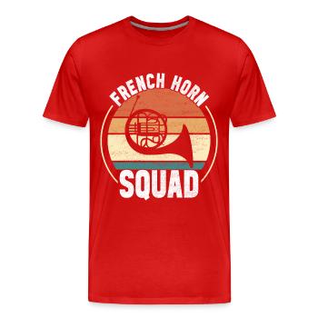Horn Blechblasinstrument - Männer Premium Bio T-Shirt - Rot - Vorne - Damien (186cm)