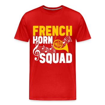Horn Blechblasinstrument - Männer Premium Bio T-Shirt - Rot - Vorne - Damien (186cm)