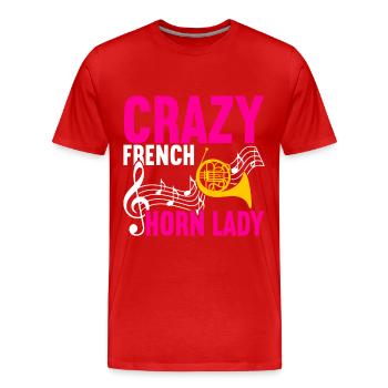 Horn Blechblasinstrument - Männer Premium Bio T-Shirt - Rot - Vorne - Damien (186cm)