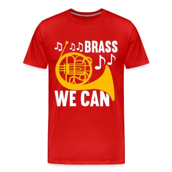 Horn Blechblasinstrument - Männer Premium Bio T-Shirt - Rot - Vorne - Damien (186cm)
