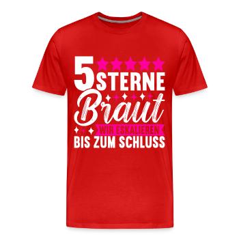 Junggesellinnenabschied Braut - Männer Premium Bio T-Shirt - Rot - Vorne - Damien (186cm)