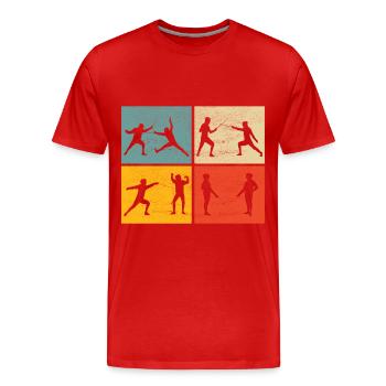 Fencing Fencing - Men's Premium Organic T-Shirt - red - Front - Damien (186cm)