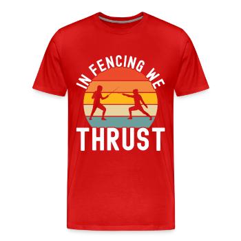 Fechten Fechtsport - Männer Premium Bio T-Shirt - Rot - Vorne - Damien (186cm)
