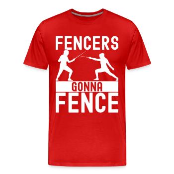 Fechten Fechtsport - Männer Premium Bio T-Shirt - Rot - Vorne - Damien (186cm)