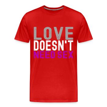 Asexual Ace - Men's Premium Organic T-Shirt - red - Front - Damien (186cm)
