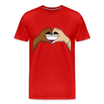 Asexual Ace - Men's Premium Organic T-Shirt - red - Front - Damien (186cm)