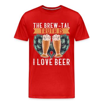 Brassage de bière Brassage de bière - T-shirt bio Premium Homme - rouge - Devant - Damien (186cm)