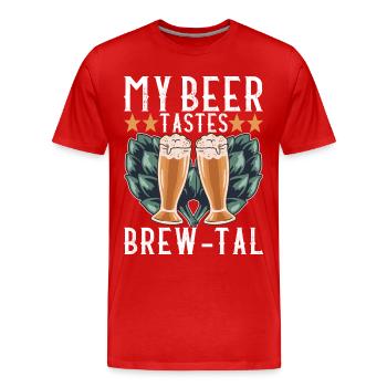 Brassage de bière Brassage de bière - T-shirt bio Premium Homme - rouge - Devant - Damien (186cm)
