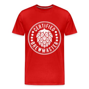 Brassage de bière Brassage de bière - T-shirt bio Premium Homme - rouge - Devant - Damien (186cm)