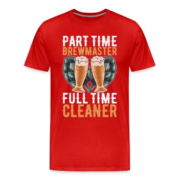 Brassage de bière Brassage de bière - T-shirt bio Premium Homme - rouge - Devant - Damien (186cm)