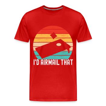 Cornhole Player Cornhole Board - Men's Premium Organic T-Shirt - red - Front - Damien (186cm)