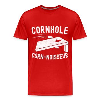 Cornhole Player Cornhole Board - Men's Premium Organic T-Shirt - red - Front - Damien (186cm)