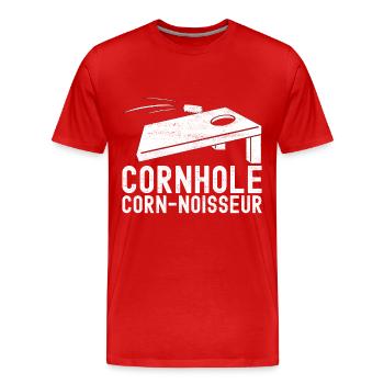 Cornhole Player Cornhole Board - Men's Premium Organic T-Shirt - red - Front - Damien (186cm)