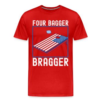 Cornhole Player Cornhole Board - Men's Premium Organic T-Shirt - red - Front - Damien (186cm)