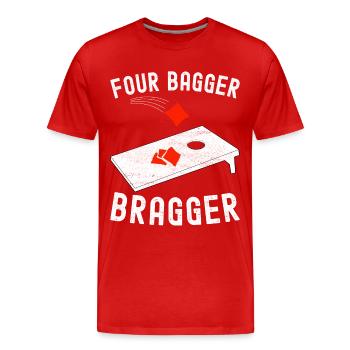 Cornhole Player Cornhole Board - Men's Premium Organic T-Shirt - red - Front - Damien (186cm)