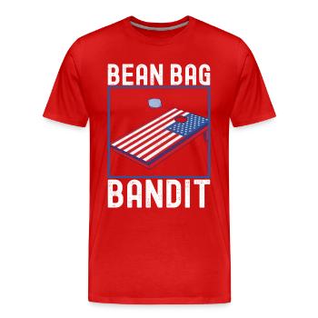 Cornhole Player Cornhole Board - Men's Premium Organic T-Shirt - red - Front - Damien (186cm)
