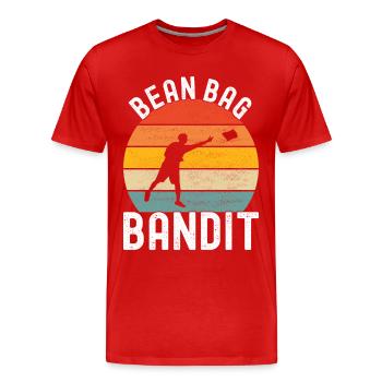 Cornhole Player Cornhole Board - Men's Premium Organic T-Shirt - red - Front - Damien (186cm)