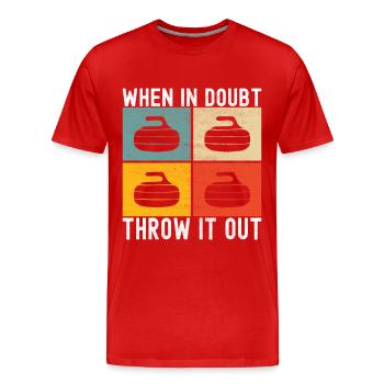 Joueurs de curling - T-shirt bio Premium Homme - rouge - Devant - Damien (186cm)