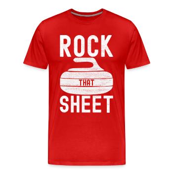 Joueurs de curling - T-shirt bio Premium Homme - rouge - Devant - Damien (186cm)