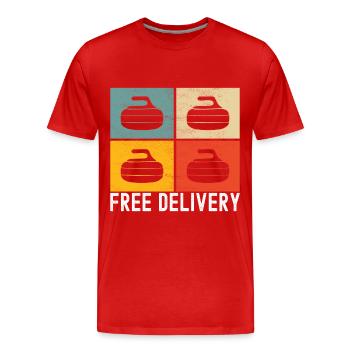 Joueurs de curling - T-shirt bio Premium Homme - rouge - Devant - Damien (186cm)