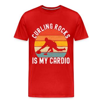 Joueurs de curling - T-shirt bio Premium Homme - rouge - Devant - Damien (186cm)