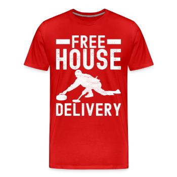 Joueurs de curling - T-shirt bio Premium Homme - rouge - Devant - Damien (186cm)