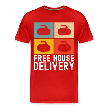 Curling Curling players - Men's Premium Organic T-Shirt - red - Front - Damien (186cm)