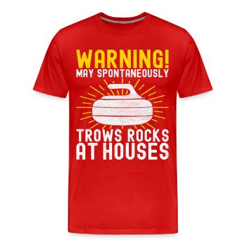 Joueurs de curling - T-shirt bio Premium Homme - rouge - Devant - Damien (186cm)