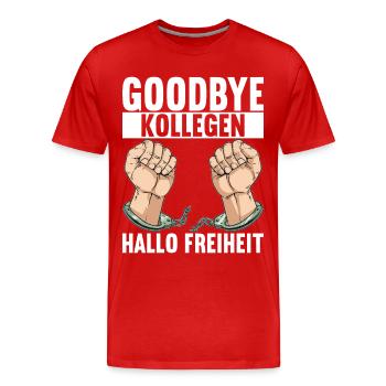 Abschiedsgeschenk Kollege Jobwechsel - Männer Premium Bio T-Shirt - Rot - Vorne - Damien (186cm)