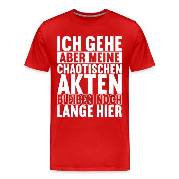 Abschiedsgeschenk Kollege Jobwechsel - Männer Premium Bio T-Shirt - Rot - Vorne - Damien (186cm)