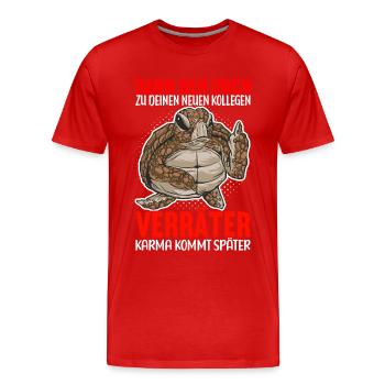 Abschiedsgeschenk Kollege Jobwechsel - Männer Premium Bio T-Shirt - Rot - Vorne - Damien (186cm)