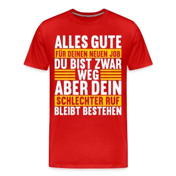 Abschiedsgeschenk Kollege Jobwechsel - Männer Premium Bio T-Shirt - Rot - Vorne - Damien (186cm)