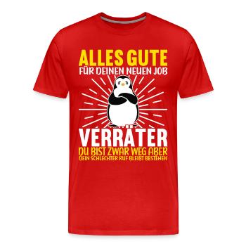 Abschiedsgeschenk Kollege Jobwechsel - Männer Premium Bio T-Shirt - Rot - Vorne - Damien (186cm)