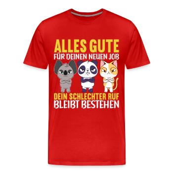 Abschiedsgeschenk Kollege Jobwechsel - Männer Premium Bio T-Shirt - Rot - Vorne - Damien (186cm)