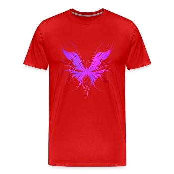 Papillon trash violet - T-shirt bio Premium Homme - rouge - Devant - Damien (186cm)