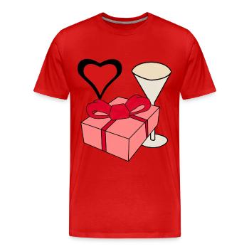 Idée cadeau fête des mères anniversaire voeux coeurs - T-shirt bio Premium Homme - rouge - Devant - Damien (186cm)