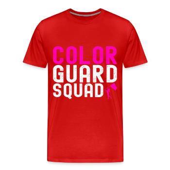 Drapeau agitant la fanfare garde de couleur - T-shirt bio Premium Homme - rouge - Devant - Damien (186cm)