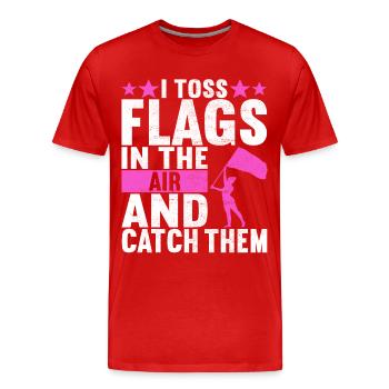 Drapeau agitant la fanfare garde de couleur - T-shirt bio Premium Homme - rouge - Devant - Damien (186cm)