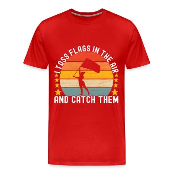 Drapeau agitant la fanfare garde de couleur - T-shirt bio Premium Homme - rouge - Devant - Damien (186cm)