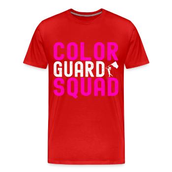 Drapeau agitant la fanfare garde de couleur - T-shirt bio Premium Homme - rouge - Devant - Damien (186cm)