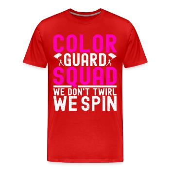Drapeau agitant la fanfare garde de couleur - T-shirt bio Premium Homme - rouge - Devant - Damien (186cm)
