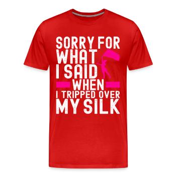 Drapeau agitant la fanfare garde de couleur - T-shirt bio Premium Homme - rouge - Devant - Damien (186cm)