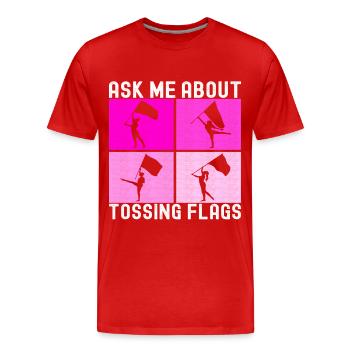 Drapeau agitant la fanfare garde de couleur - T-shirt bio Premium Homme - rouge - Devant - Damien (186cm)