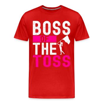 Drapeau agitant la fanfare garde de couleur - T-shirt bio Premium Homme - rouge - Devant - Damien (186cm)
