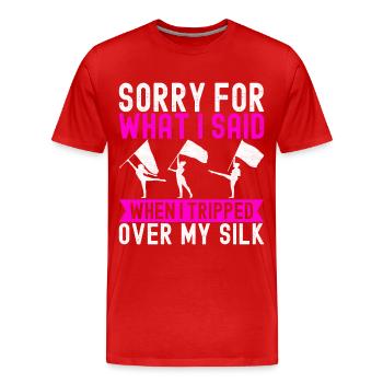 Drapeau agitant la fanfare garde de couleur - T-shirt bio Premium Homme - rouge - Devant - Damien (186cm)