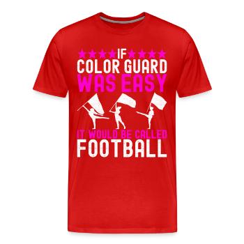 Drapeau agitant la fanfare garde de couleur - T-shirt bio Premium Homme - rouge - Devant - Damien (186cm)