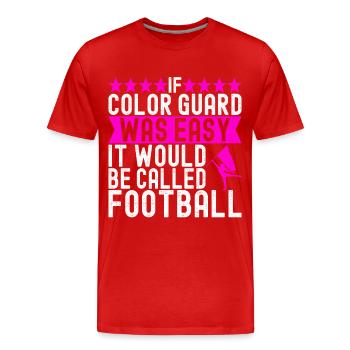 Drapeau agitant la fanfare garde de couleur - T-shirt bio Premium Homme - rouge - Devant - Damien (186cm)