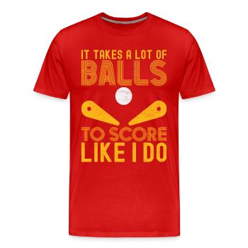 Pinball Flipper - Men's Premium Organic T-Shirt - red - Front - Damien (186cm)