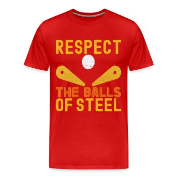 Pinball Flipper - Men's Premium Organic T-Shirt - red - Front - Damien (186cm)